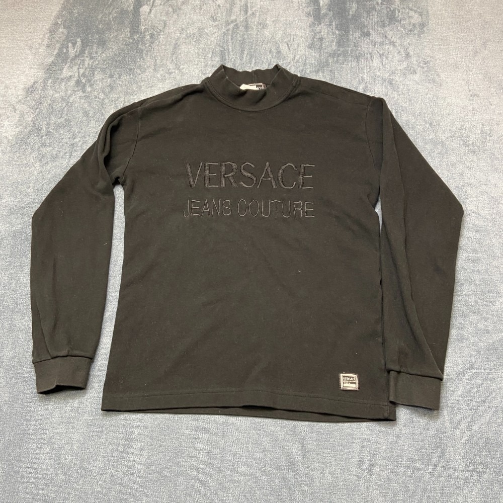 VTG Versace Jeans Couture Shirt Mens Large Black Dark Wash Everyday Wear
